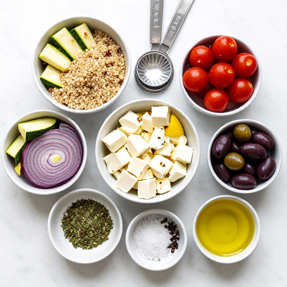 Greek Grain Bowl Ingredients