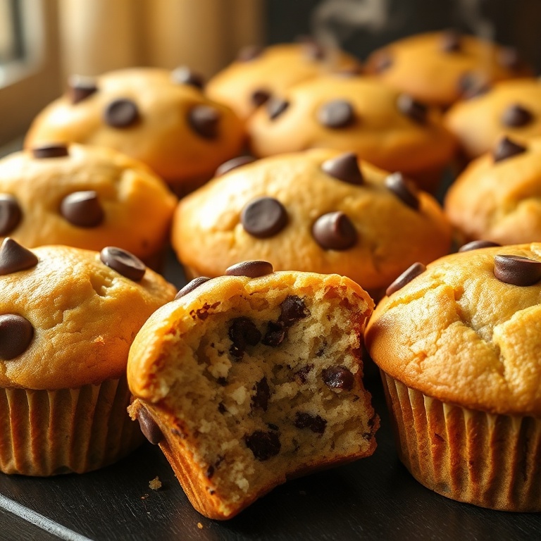 easy Greek yogurt chocolate chip muffins
