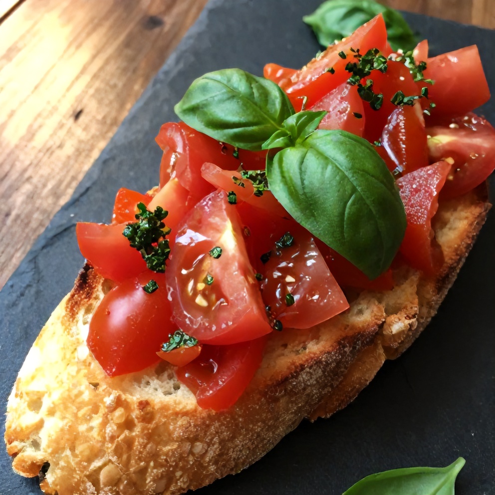 Easy Heirloom Tomato Bruschetta