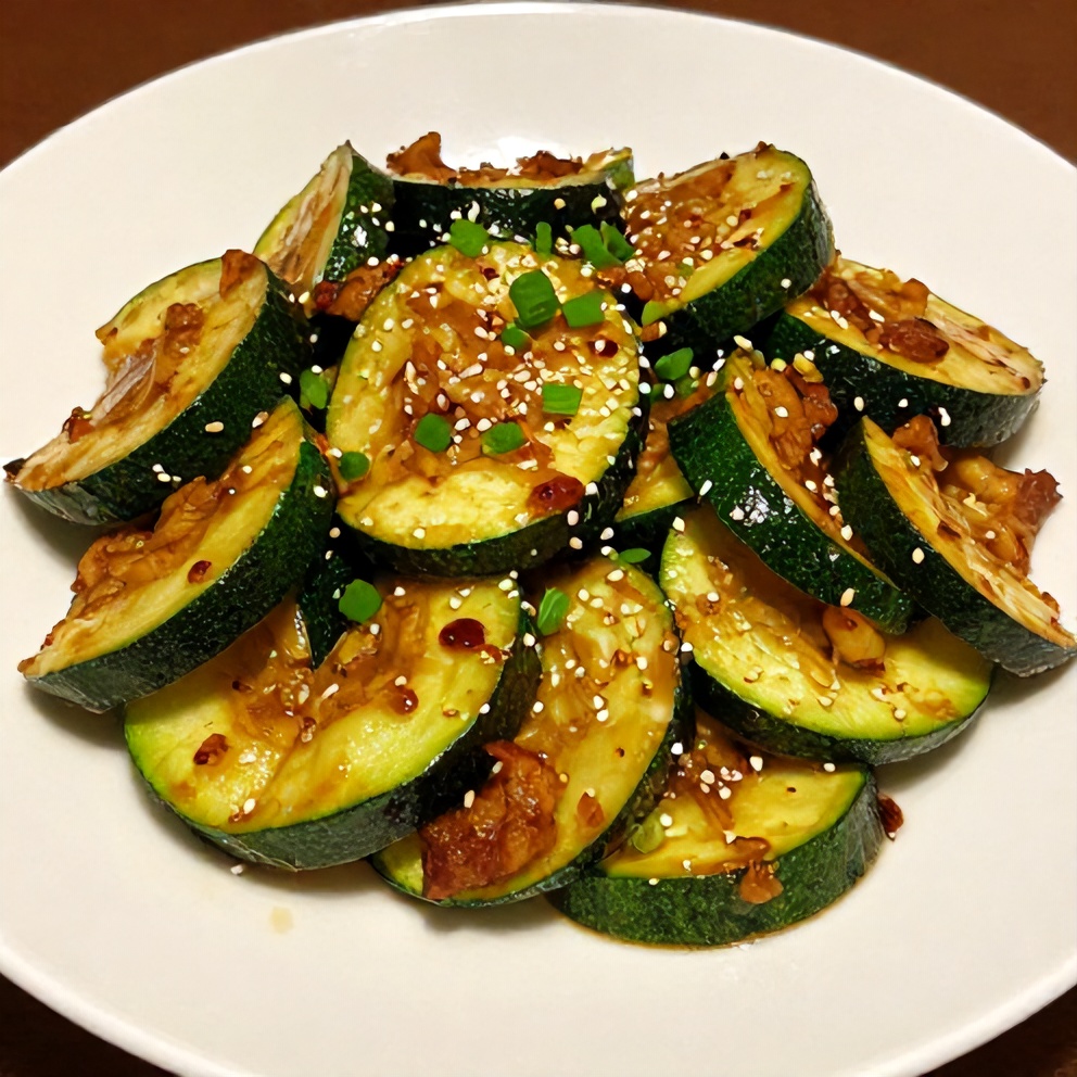 Hibachi Zucchini Stir Fry on Plate