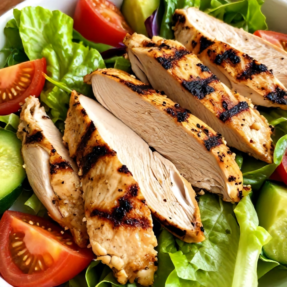 high protein grilled chicken cobb salad