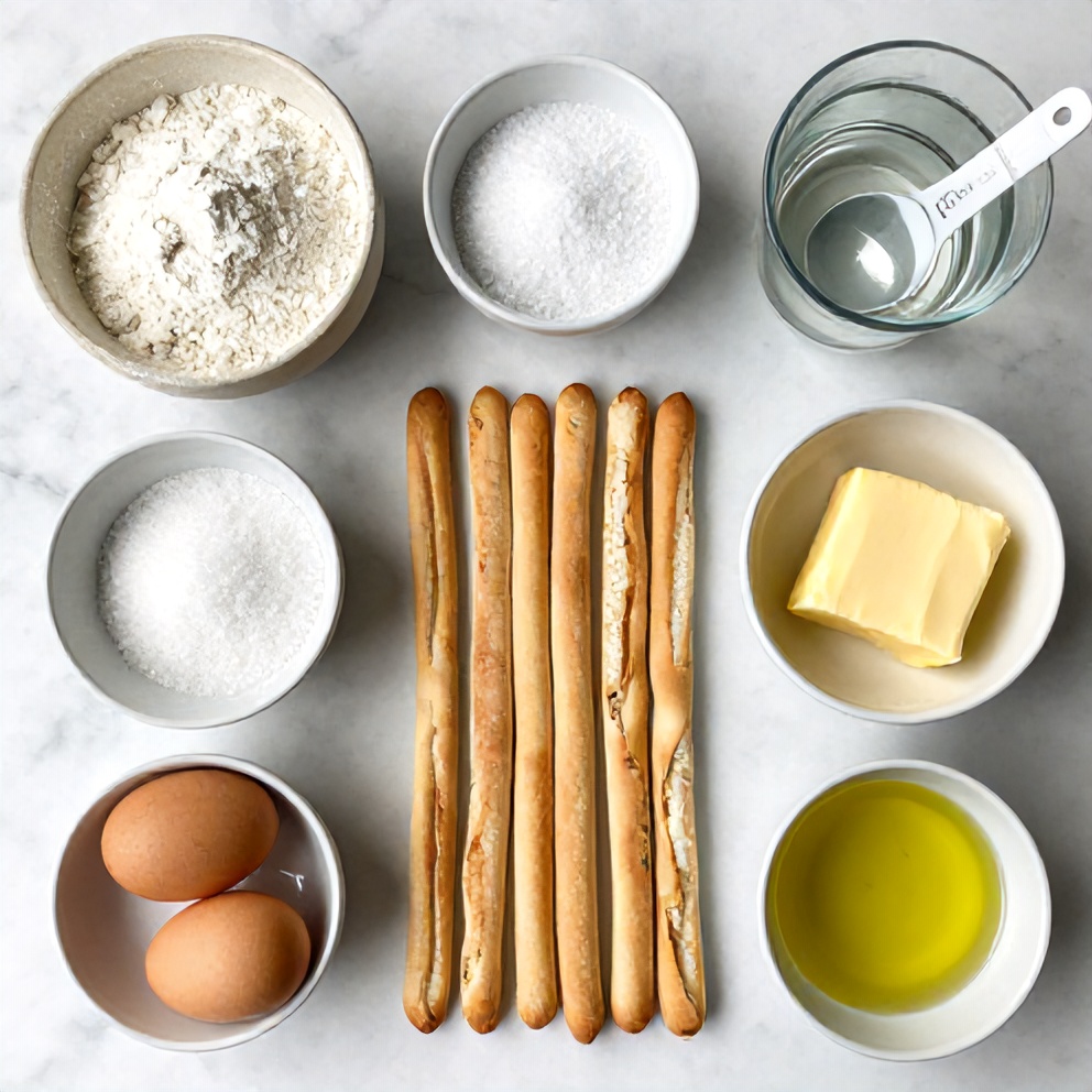 Raw ingredients for homemade Olive Garden-style breadsticks