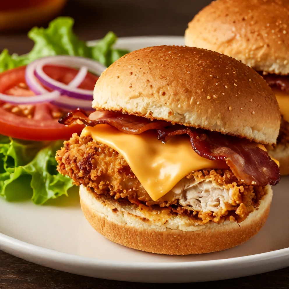 Honey Mustard BLT Chicken Sliders on a serving plate