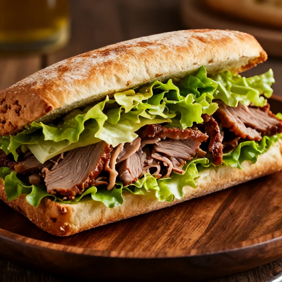 Italian Grinder Salad Sandwich on a plate with a side of chips