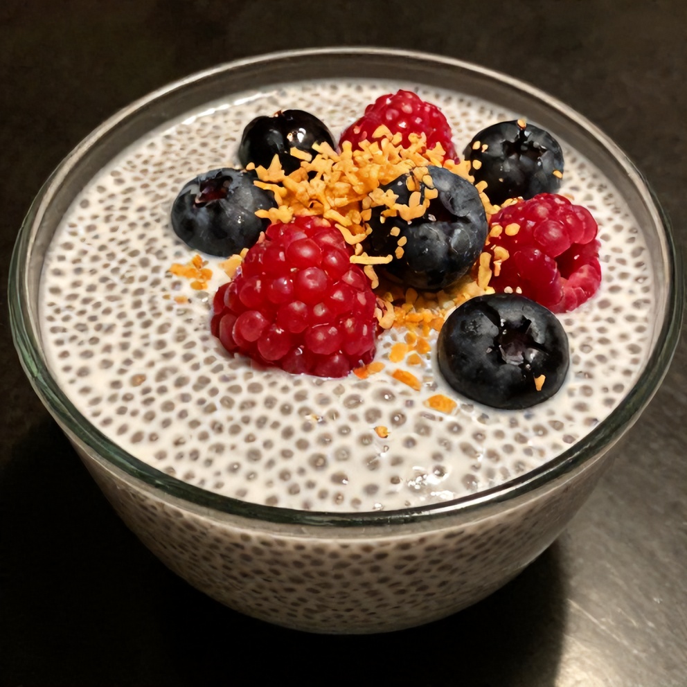 Lemon Curd Chia Pudding with Fresh Berries
