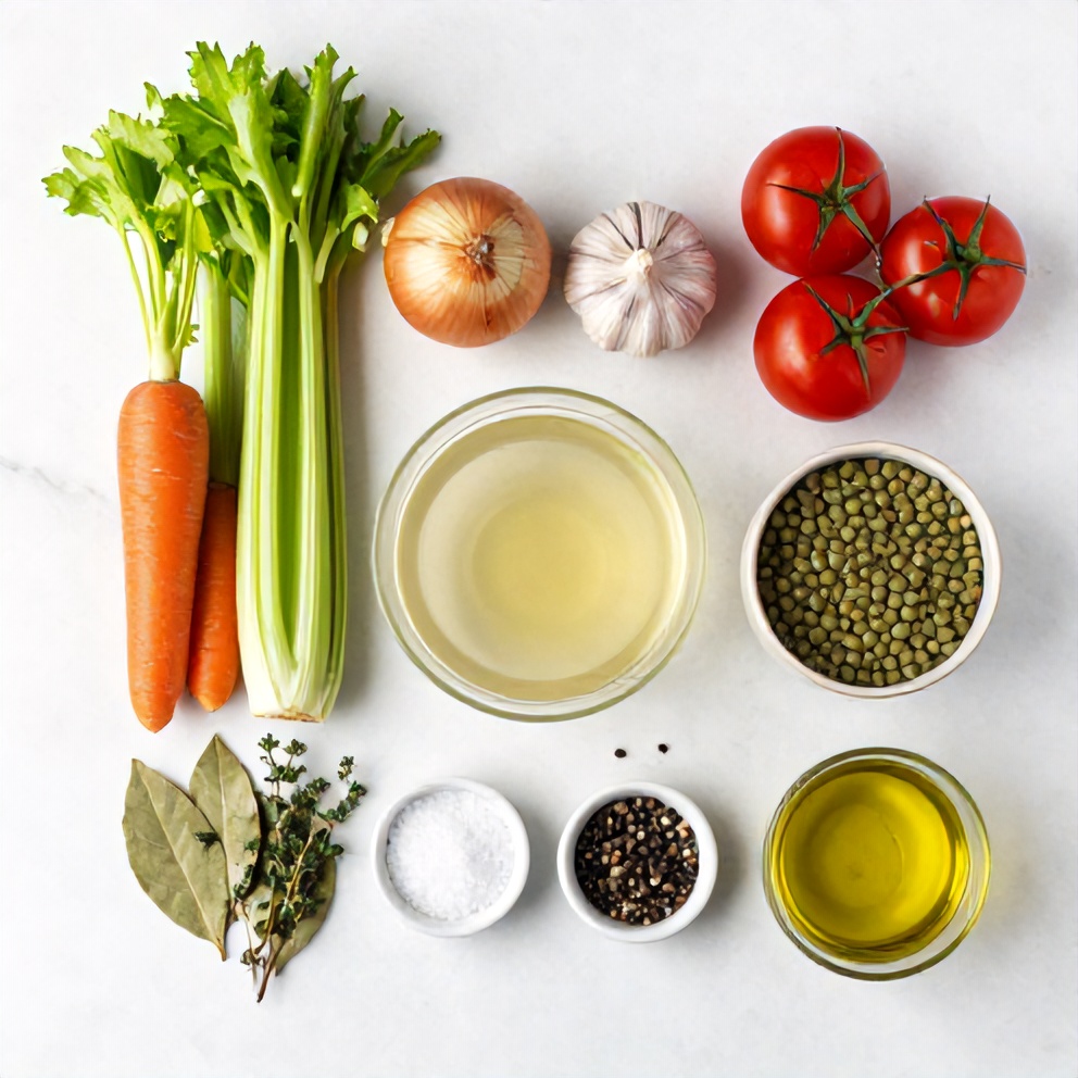 Lentil and Vegetable Soup Ingredients