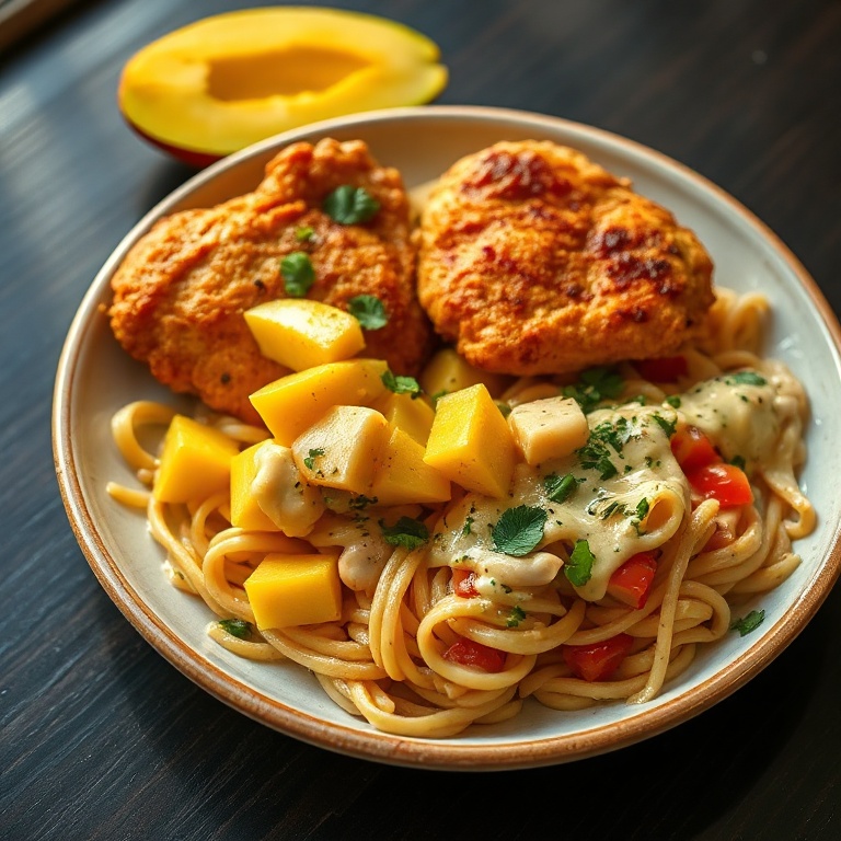 Easy Mango Chicken Pasta Salad