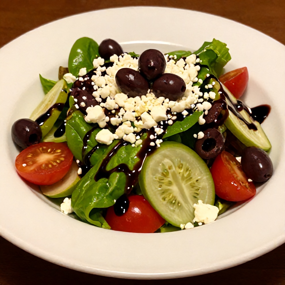 Mediterranean side salad plated