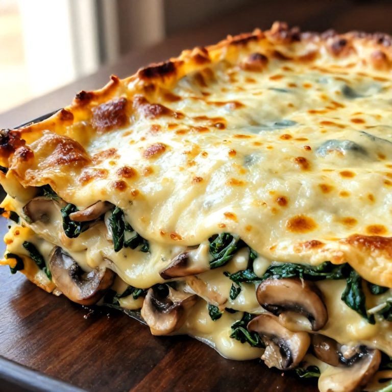 Easy Mushroom Spinach Lasagna