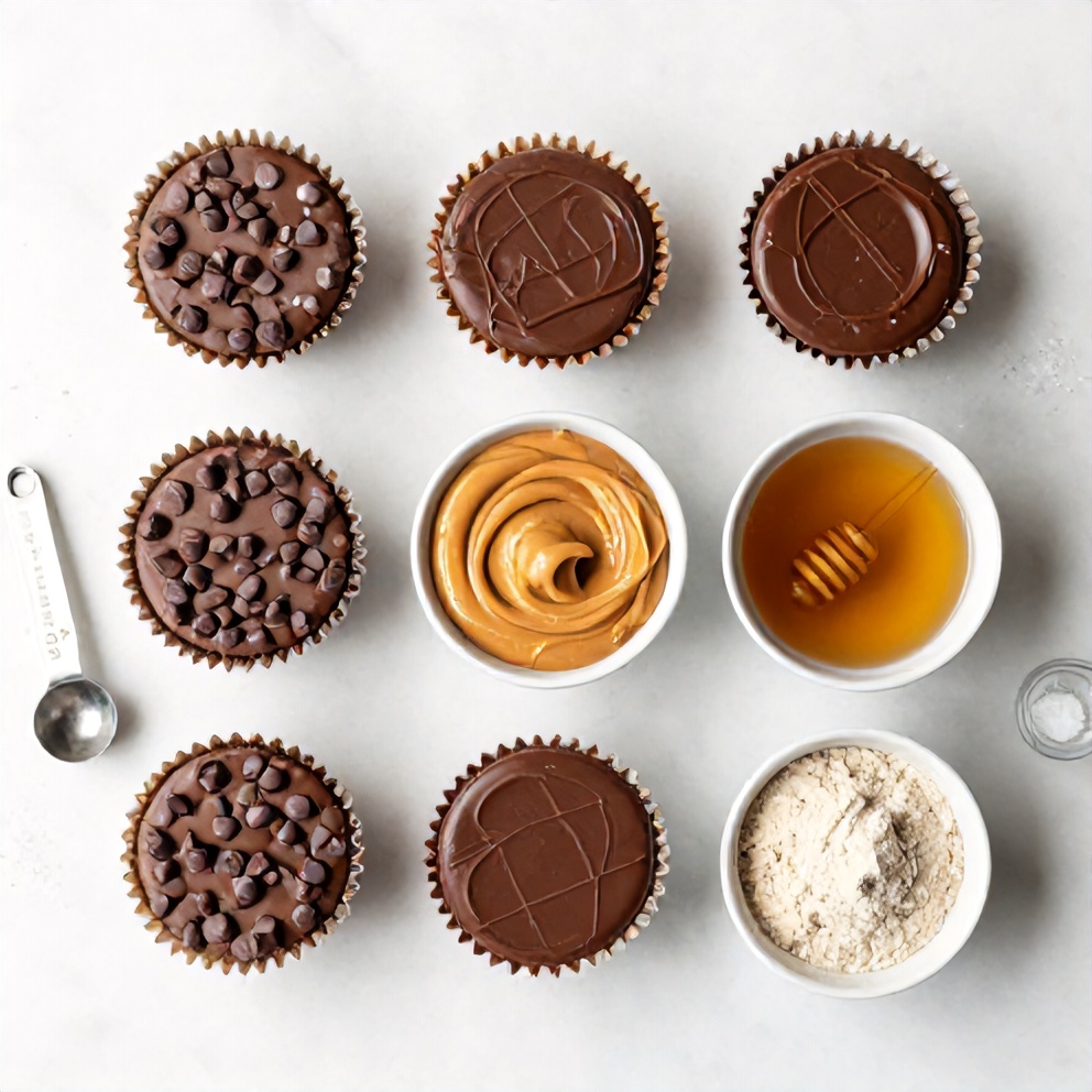 Ingredients for No-Bake Chocolate Peanut Butter Protein Cups
