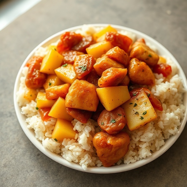 easy pineapple chicken rice stir fry