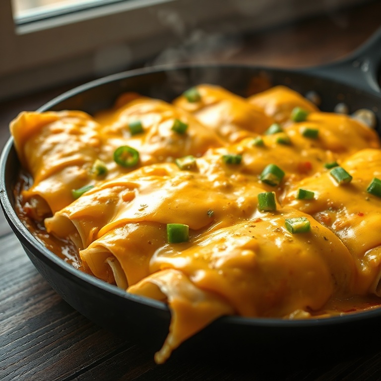 easy queso chicken enchiladas