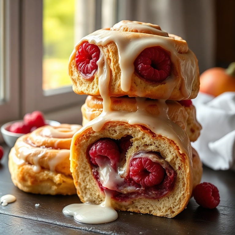 easy raspberry cinnamon rolls