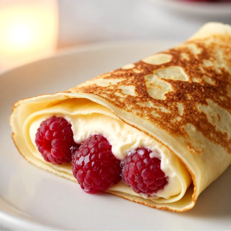 Easy Raspberry Vanilla Cream Crepes