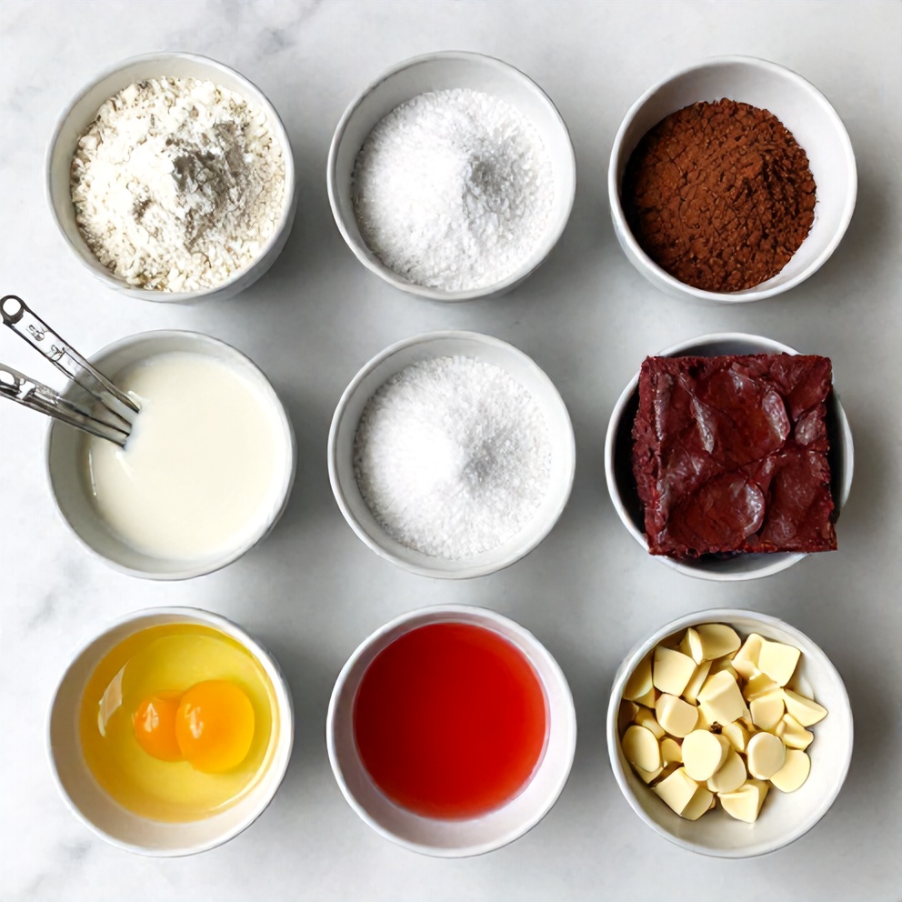 Red Velvet Brownie Ingredients