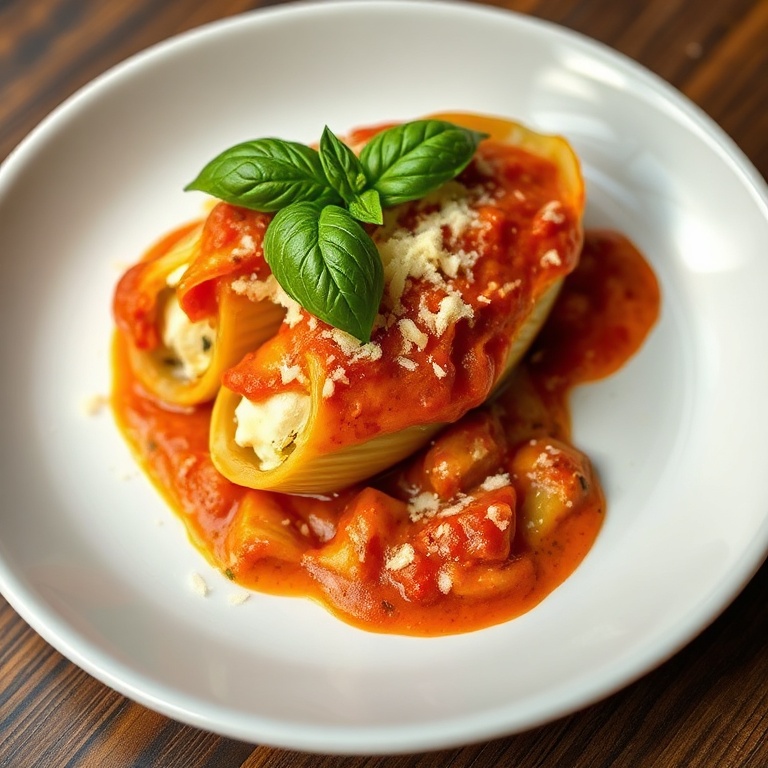 Easy Ricotta Stuffed Shells Baked with Marinara Sauce