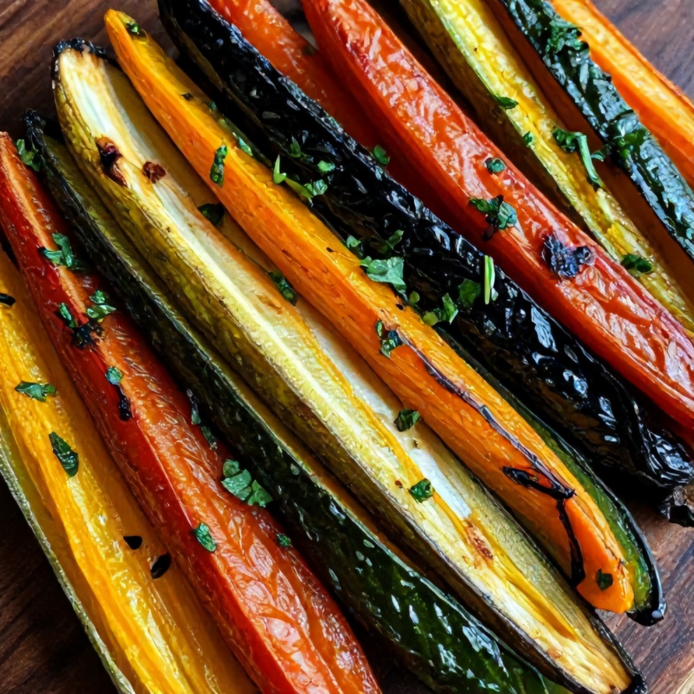 roasted rainbow vegetables