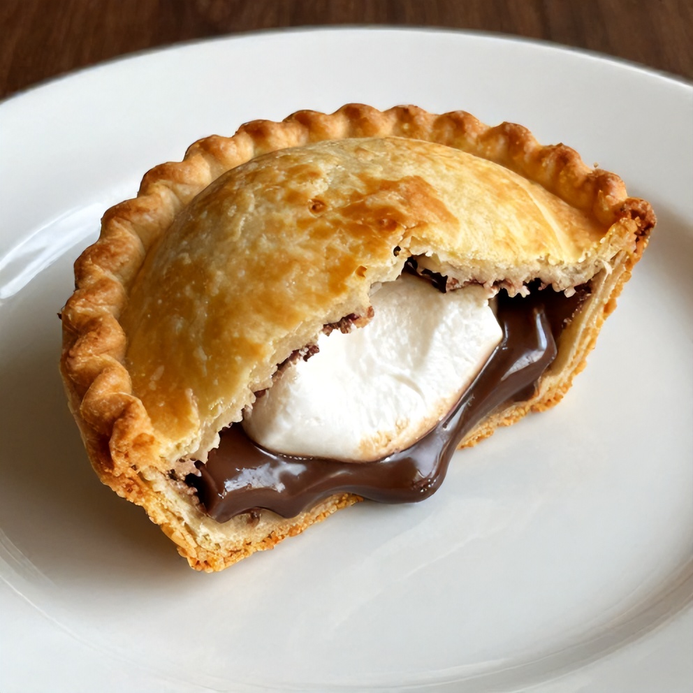 S'mores hand pie on a plate with a fork