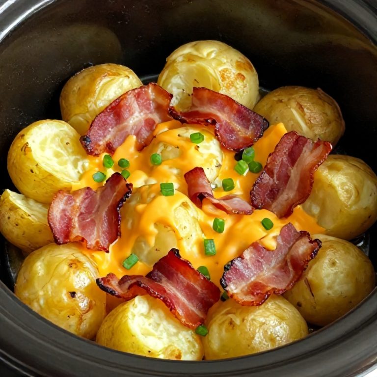 Easy Slow Cooker Loaded Baked Potatoes