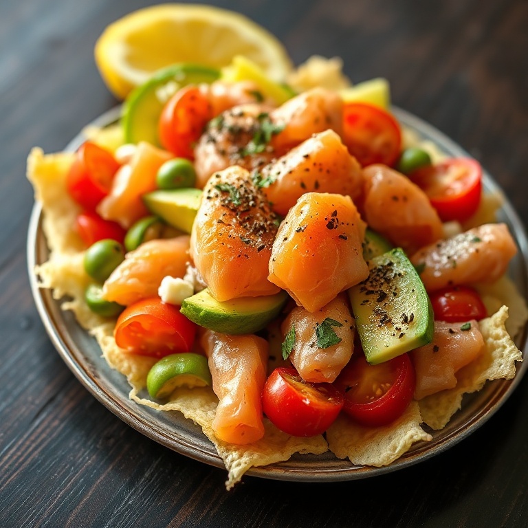 Easy Smoked Salmon Avocado Bruschetta