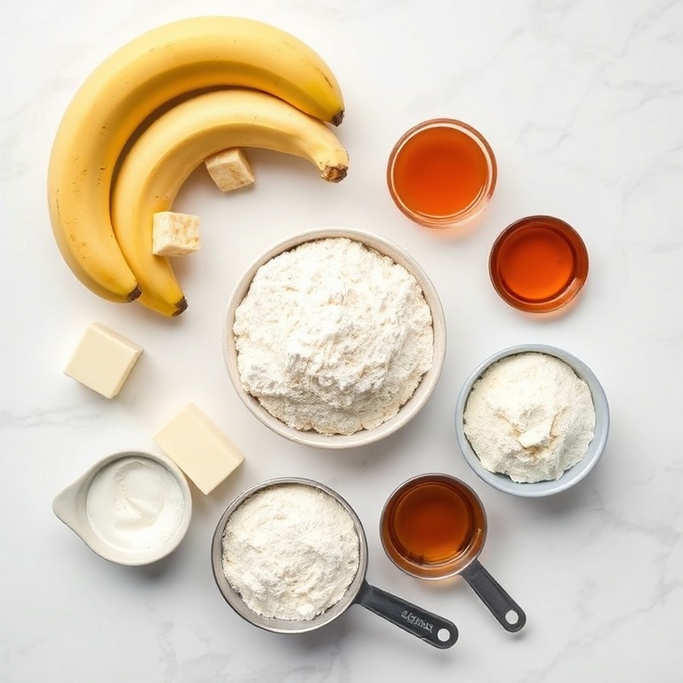 Ingredients for Easy Sourdough Banana Bread Muffins