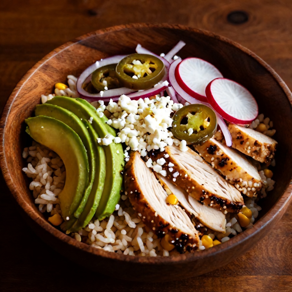 Plated Street Corn Chicken Bowl
