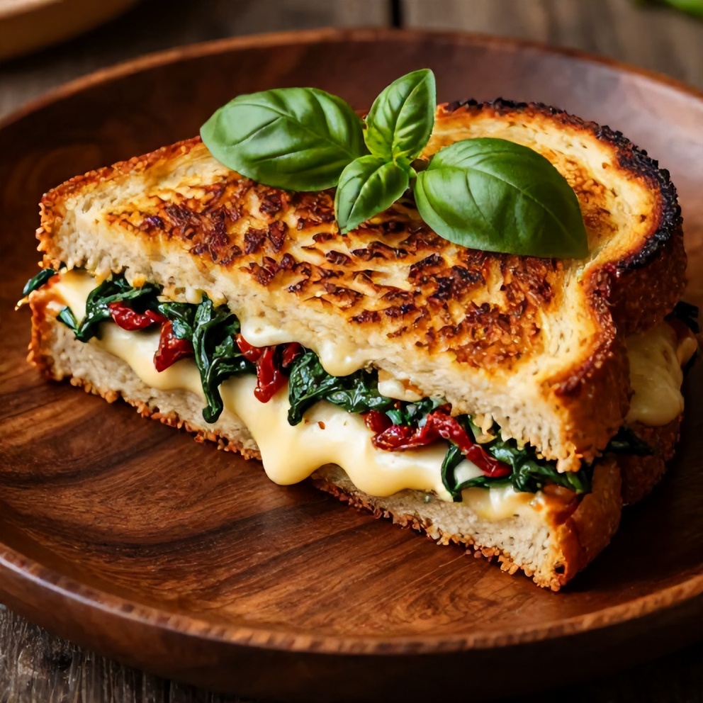 Sun-Dried Tomato Spinach Grilled Cheese Sandwich