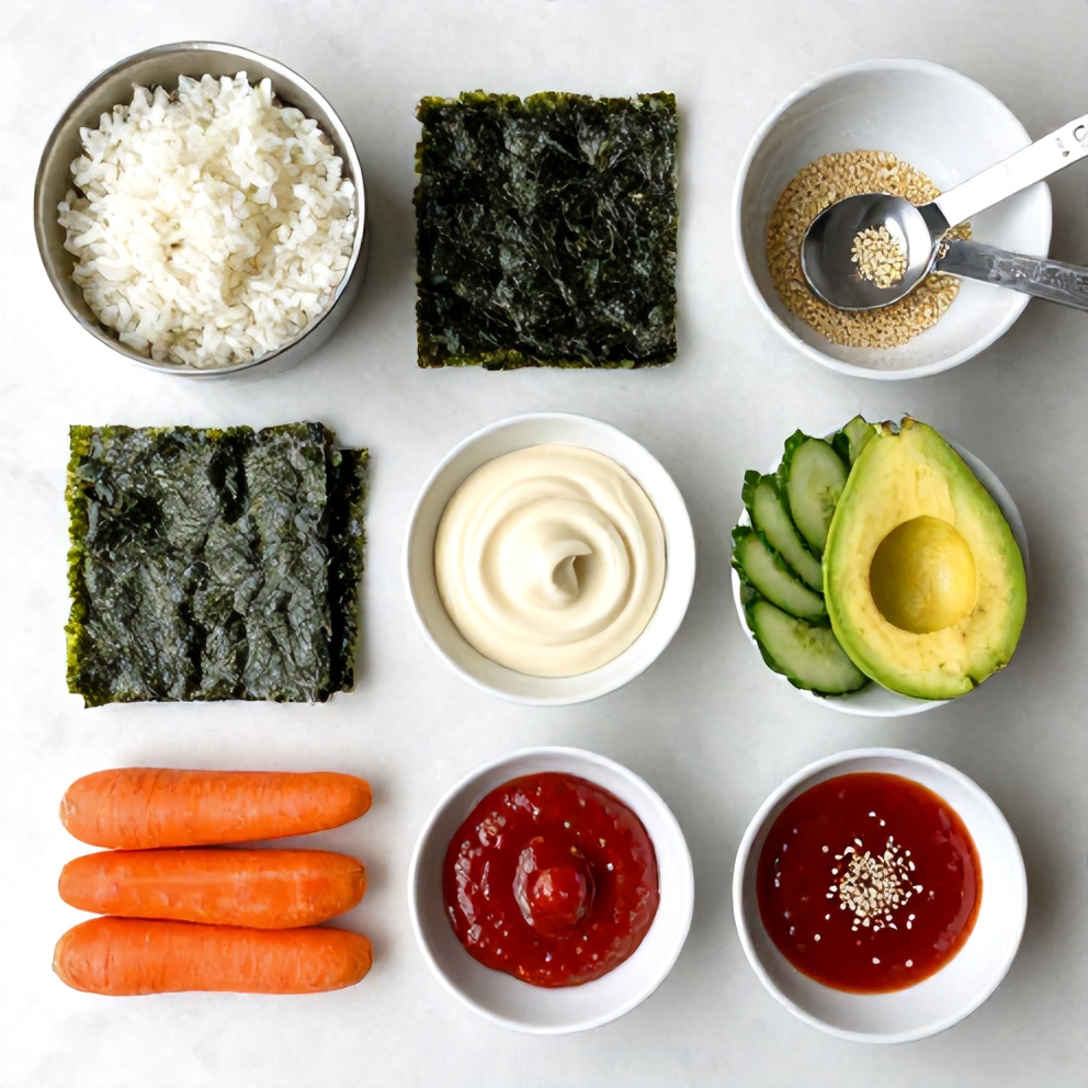 Raw ingredients for Easy Sushi Cups