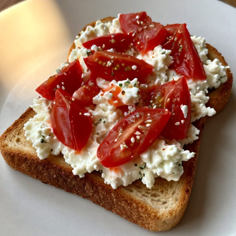 Easy Tomato Cottage Cheese Toast