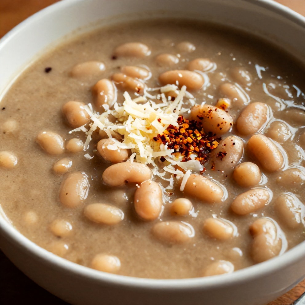 Plated Tuscan White Bean Soup