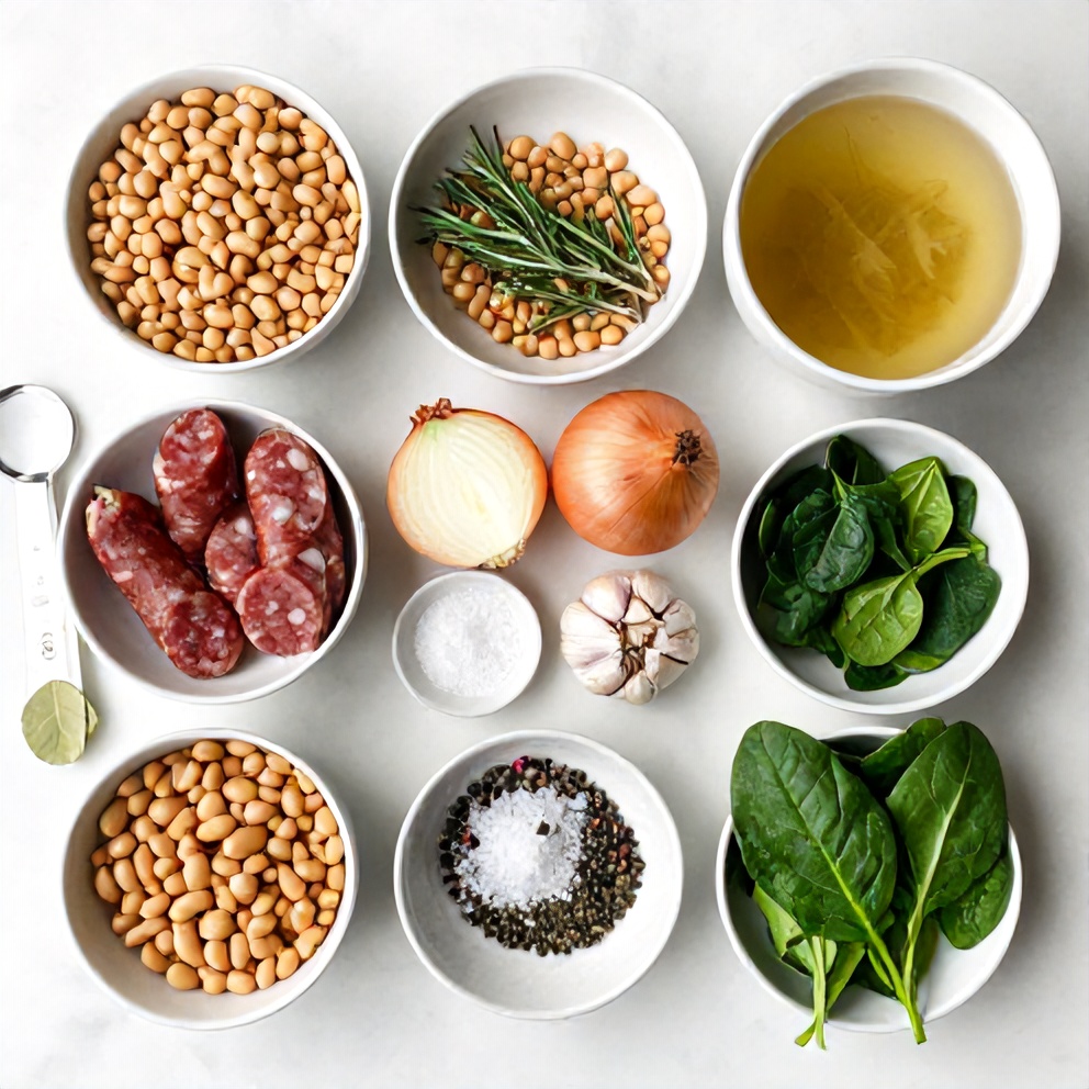 Raw Ingredients for Tuscan White Bean Soup