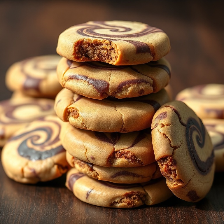 easy Vietnamese coffee marble cookies