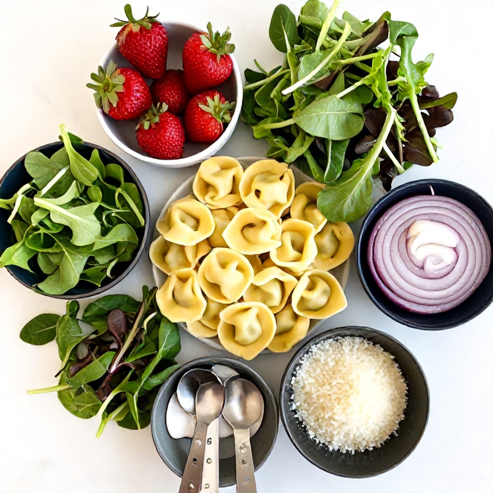 Raw ingredients for Apple Tortellini Salad