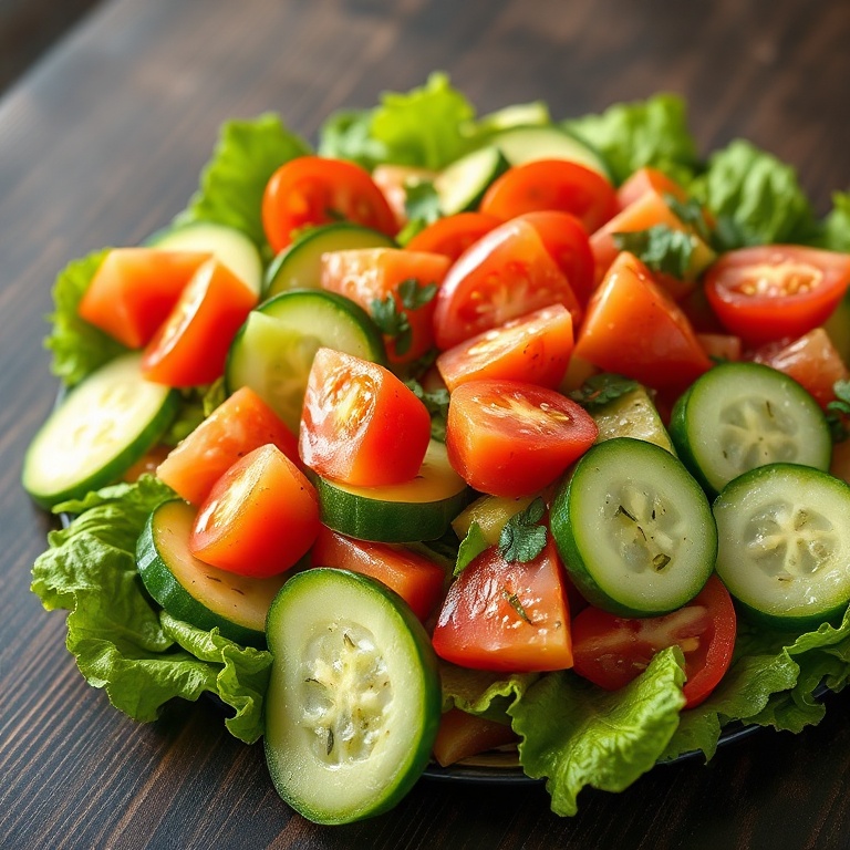 fresh cucumber tomato salad