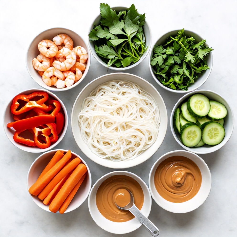 Fresh Spring Roll Bowl Ingredients