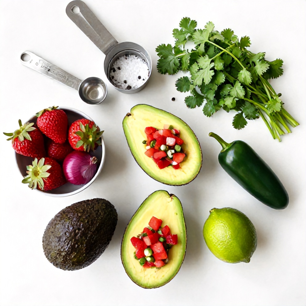 Fresh Strawberry Salsa Stuffed Avocados Ingredients