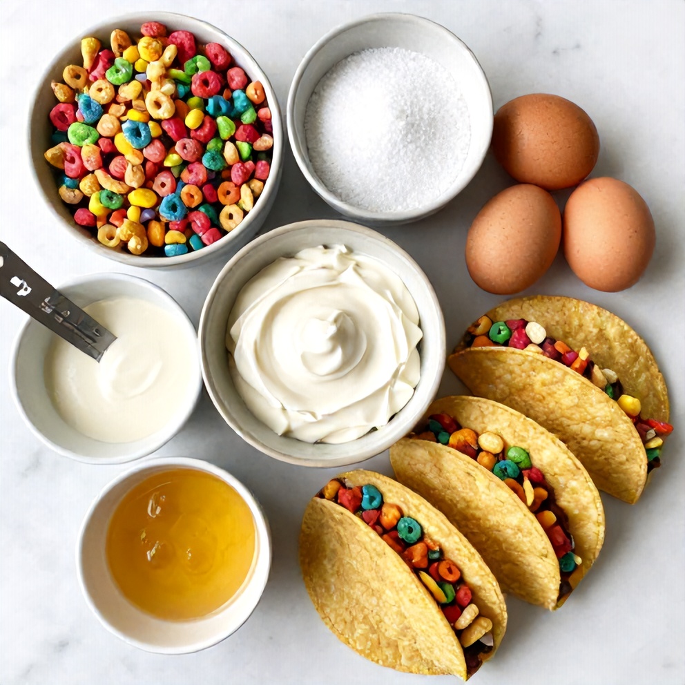 Fruity Pebbles Cheesecake Tacos Ingredients