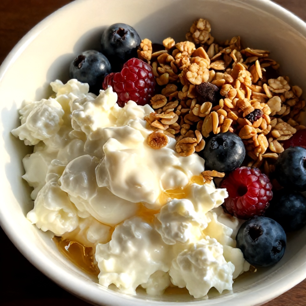 High Protein Berry Cottage Cheese Bowl