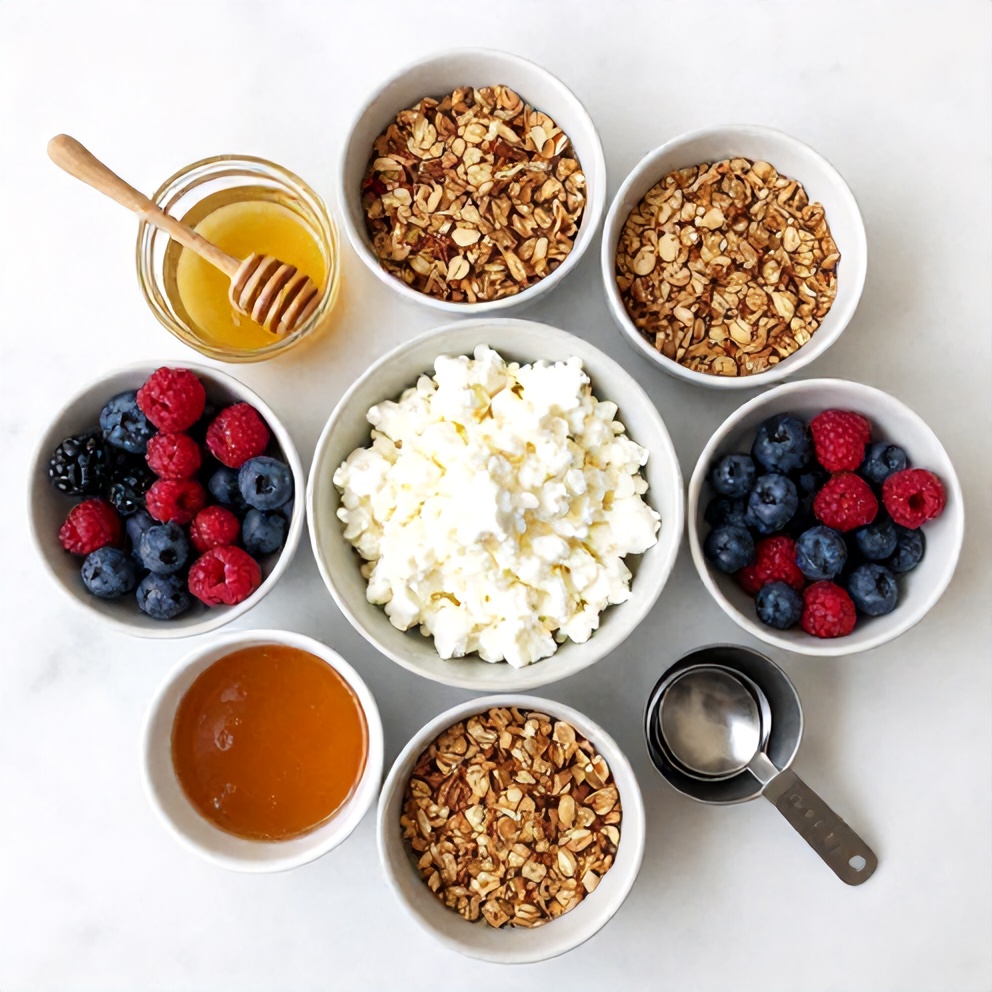 Raw Ingredients for Berry Cottage Cheese Bowl