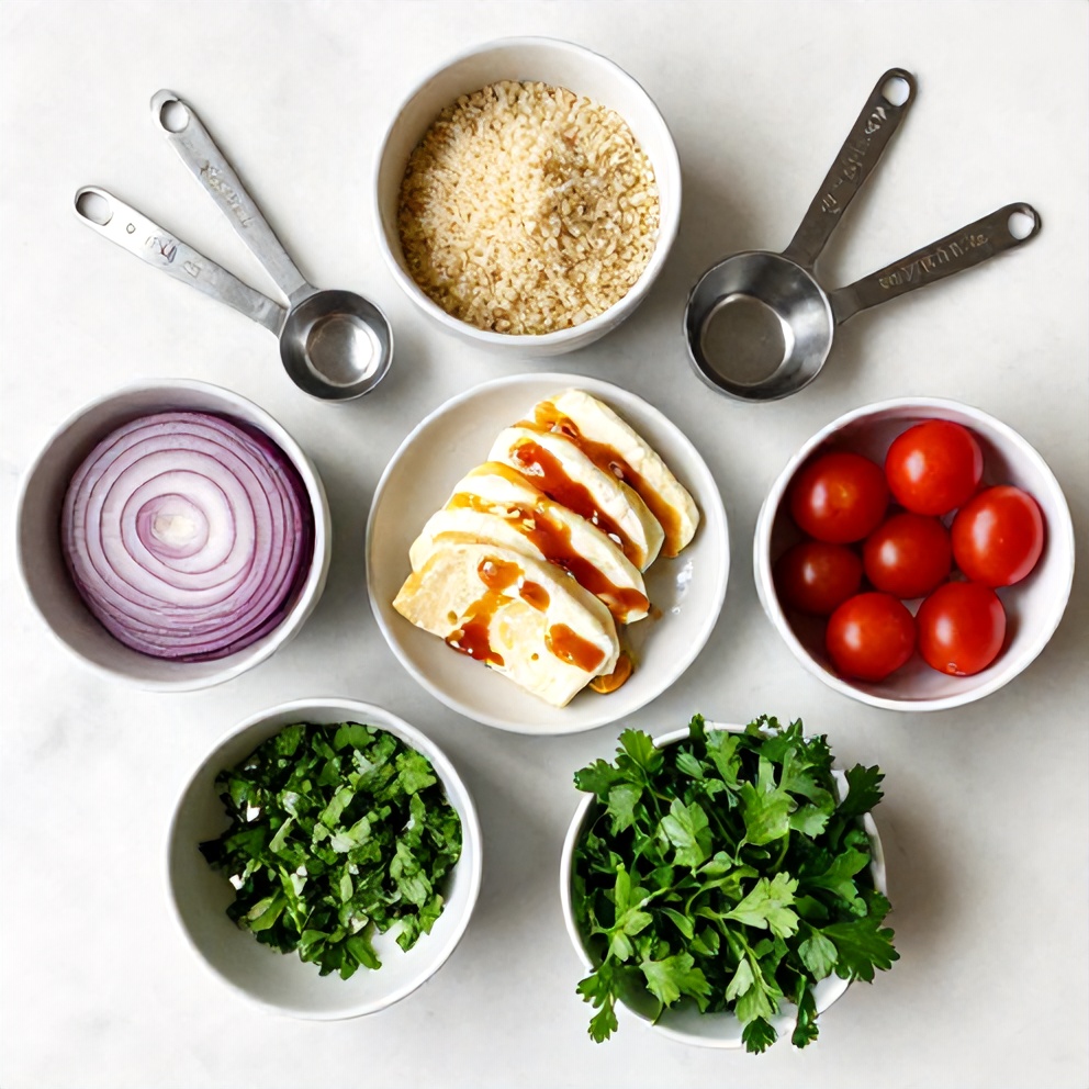 Raw Ingredients for Honey Halloumi Couscous Salad