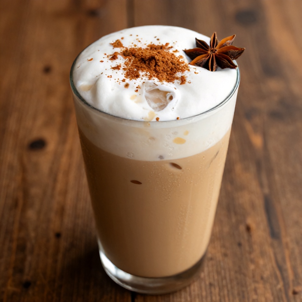 Iced Blue Tea Latte with Vanilla Cold Foam