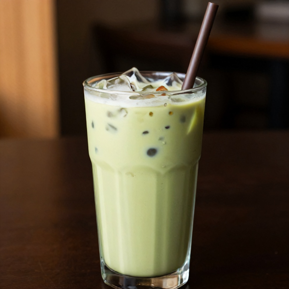 iced matcha strawberry latte