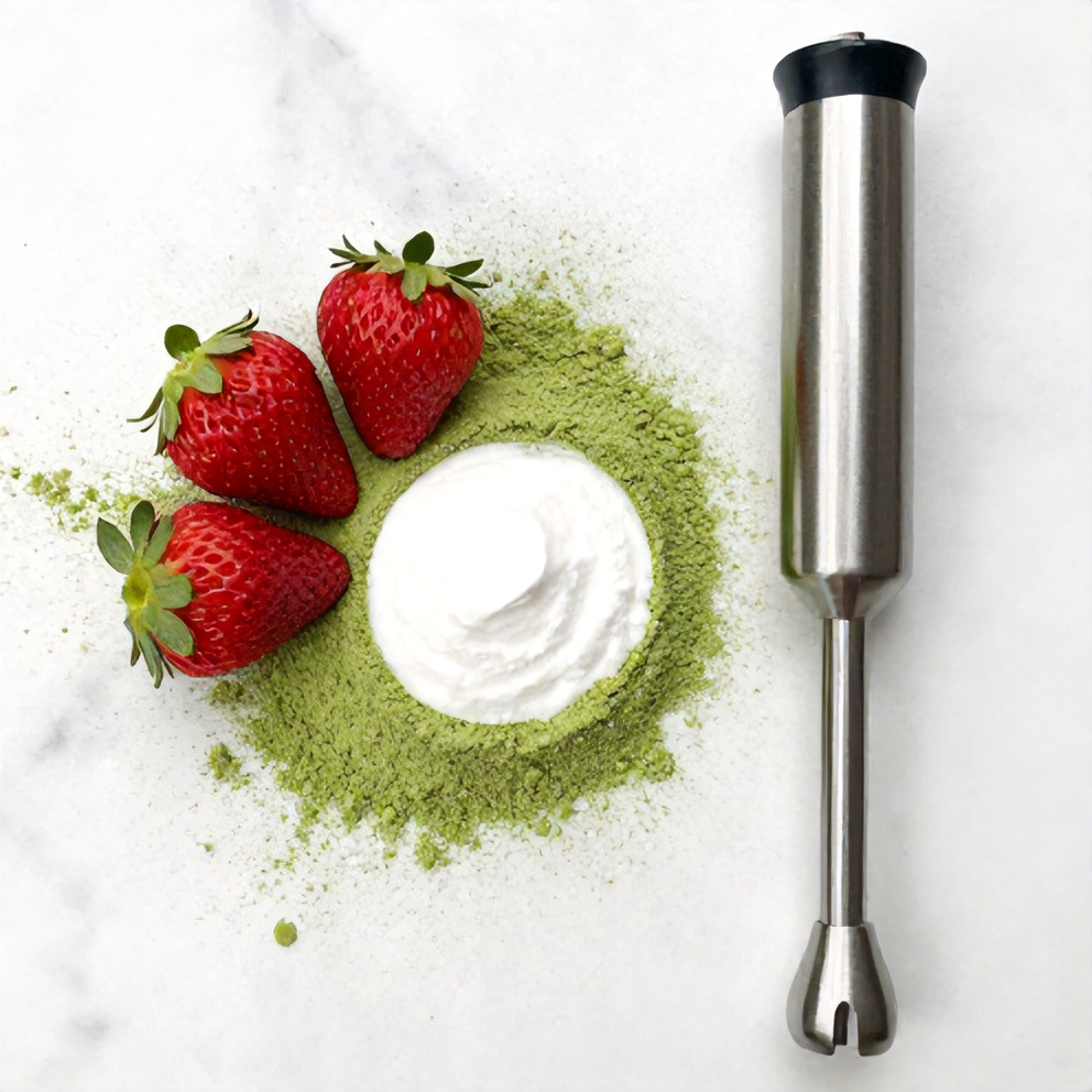 Ingredients for Iced Matcha Strawberry Latte
