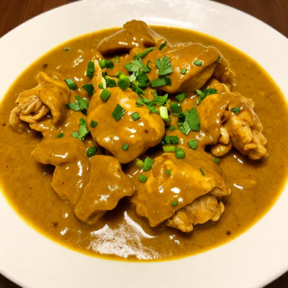 Plated Jamaican Curry Chicken