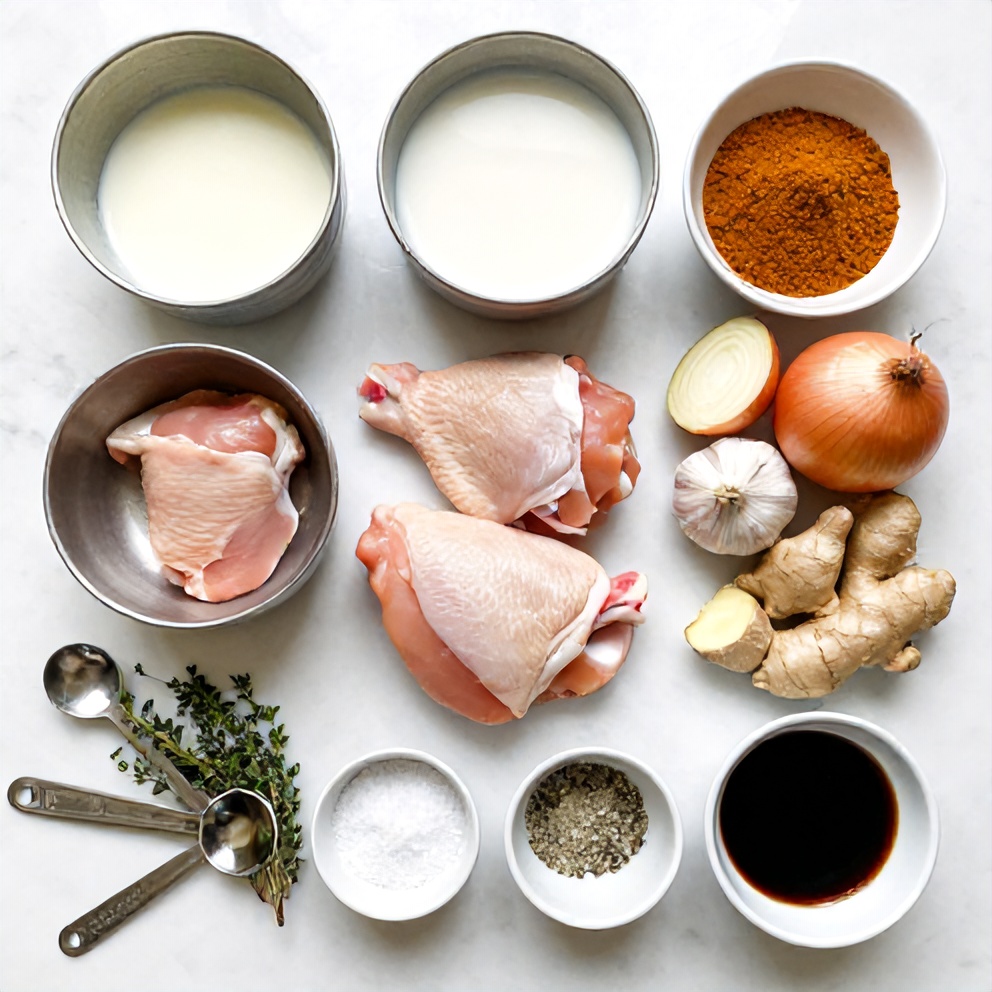 Raw Ingredients for Jamaican Curry Chicken