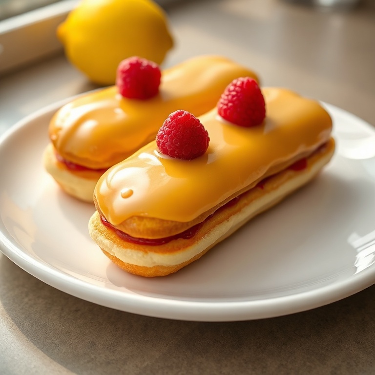 Lemon Raspberry Eclairs