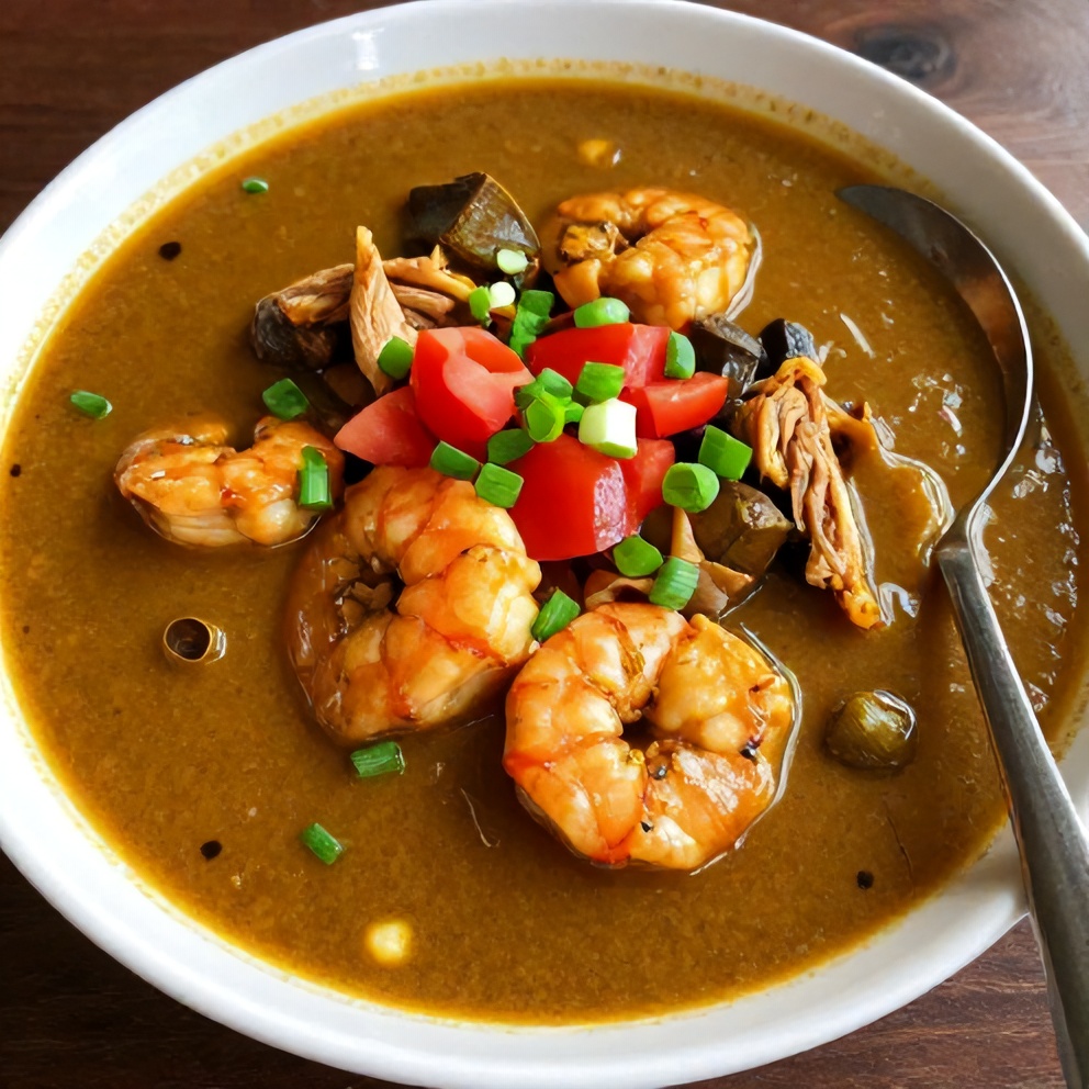 Plated Nigerian Okra Soup