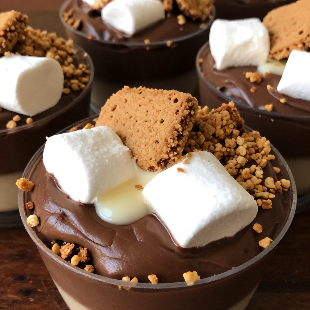 No Bake S’mores Pudding Cups