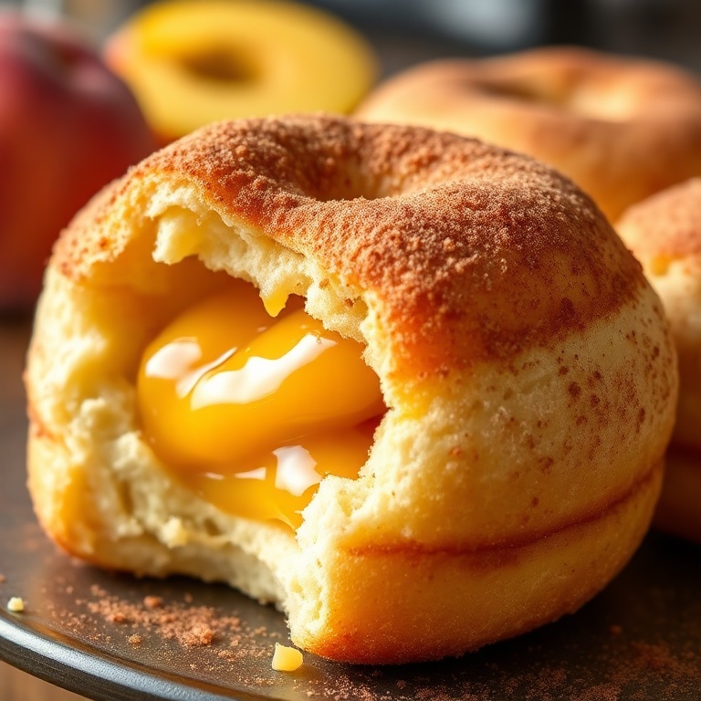 Peach Cobbler Cheesecake Donuts