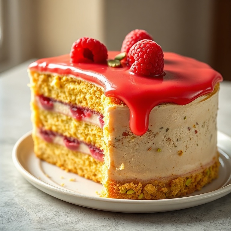 Pistachio Raspberry Cake